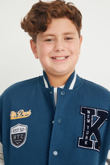 Kinderen: jongens - Uitgebreide maten - collegejas - donkerblauw