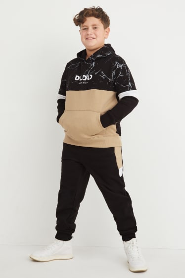 Copii - Băieți - Mărimi extinse - set - hanorac și pantaloni de trening - 2 piese - negru