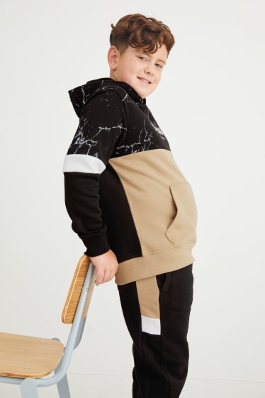 Copii - Băieți - Mărimi extinse - set - hanorac și pantaloni de trening - 2 piese - negru