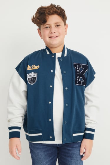 Kinderen: jongens - Uitgebreide maten - collegejas - donkerblauw