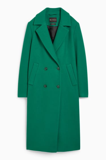 Women - Coat - wool blend - green