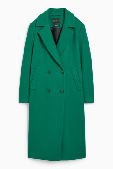 Femmes - Manteau - laine mélangée - vert