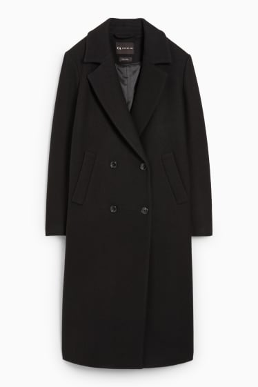 Women - Coat - wool blend - black