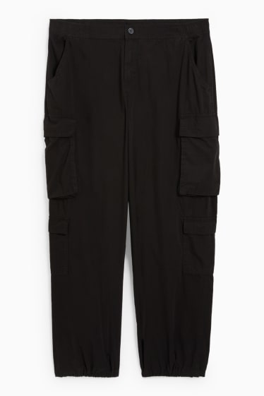 Dames - CLOCKHOUSE - cargobroek - mid waist - relaxed fit - zwart
