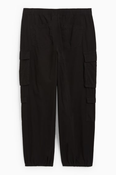 Dames - CLOCKHOUSE - cargobroek - mid waist - relaxed fit - zwart
