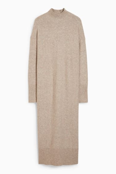 Donna - Vestito in maglia - tortora