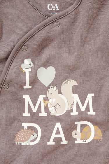 Unisex - Set van 3 - baby-pyjama - donkergrijs