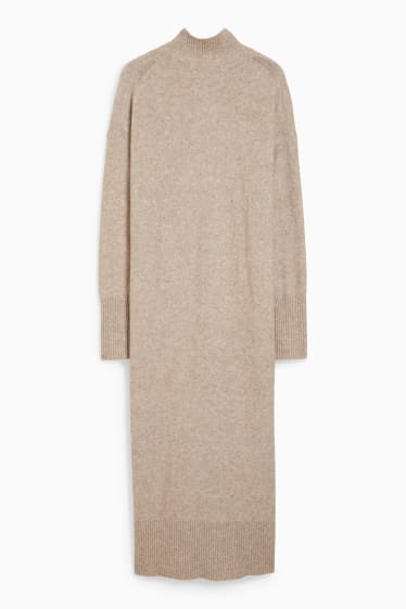 Donna - Vestito in maglia - tortora