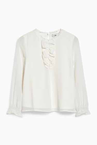 Kinderen - Blouse van chiffon - wit