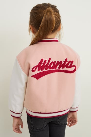 Bambine - Giacca stile college - rosa