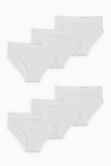 Mujer - Pack de 6 - braguitas - sin costuras - LYCRA® - blanco