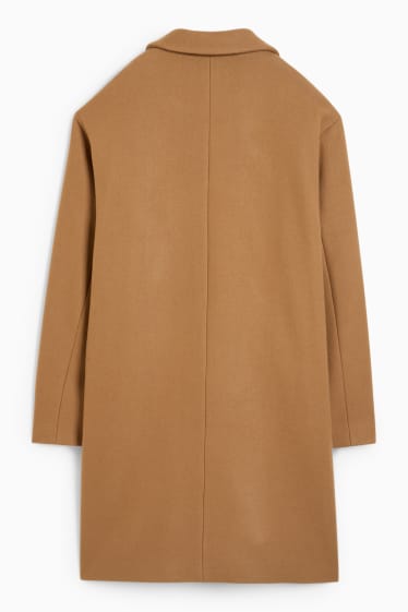 Women - Coat - wool blend - light brown