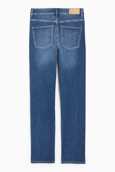 Femei - Straight jeans - talie medie - LYCRA® - denim-albastru