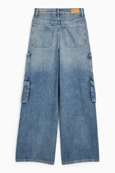 Ados & jeunes adultes - CLOCKHOUSE - wide leg jean - high waist - jean bleu clair