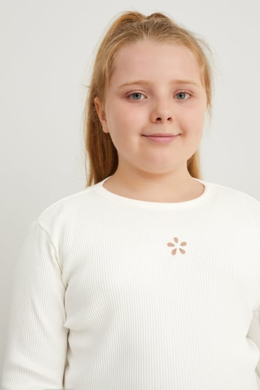 Bambini - Taglie forti - confezione da 3 - maglia a maniche lunghe - bianco crema