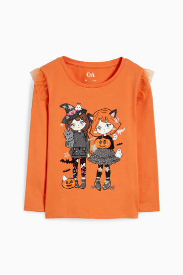 Kinder - Halloween-Langarmshirt - orange