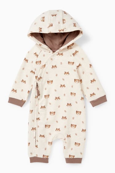 Neonati - Tuta per neonati - con motivi - beige chiaro