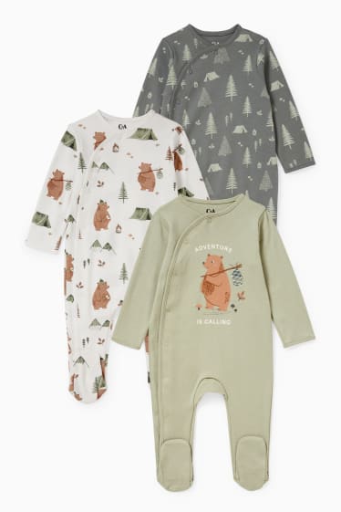 Babies - Multipack of 3 - baby sleepsuit - green