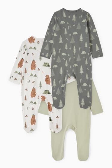 Babies - Multipack of 3 - baby sleepsuit - green