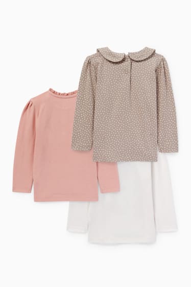 Bébés filles - Lot de 3 - hauts à manches longues bébé - blanc crème