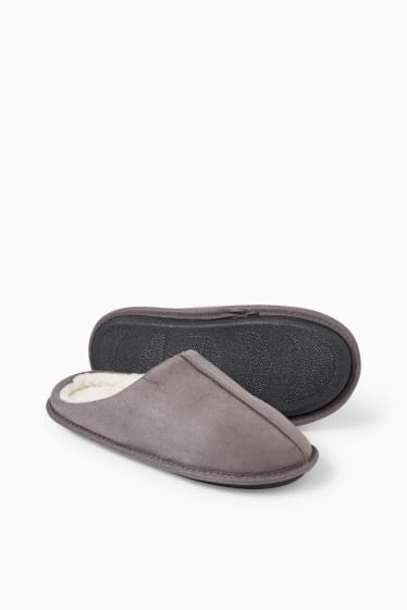 Men - Slippers - faux suede - gray