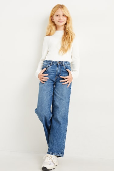 Dětské - Wide leg jeans - džíny - modré