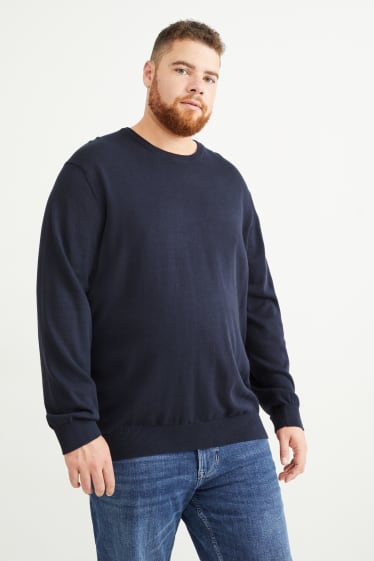 Mężczyźni - Sweter z cienkiej dzianiny - ciemnoniebieski