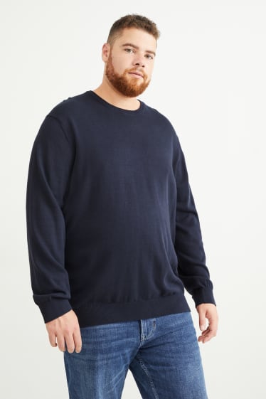 Herren - Feinstrick-Pullover - dunkelblau