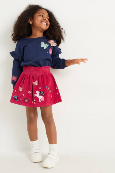 Enfants filles - Jupe en velours - rose