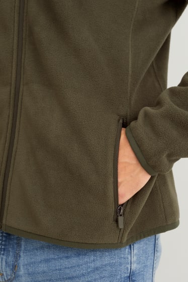 Hommes - Veste à capuche en polaire - vert