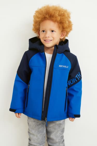 Enfants - Veste softshell à capuche - bleu