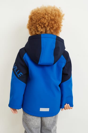 Enfants garçons - Veste softshell à capuche - bleu