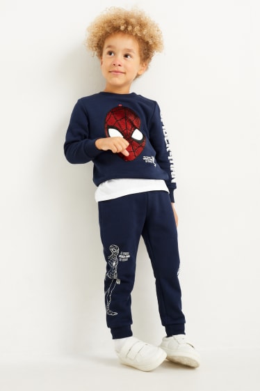 Enfants garçons - Spider-Man - pantalon de jogging - phosphorescent - bleu foncé