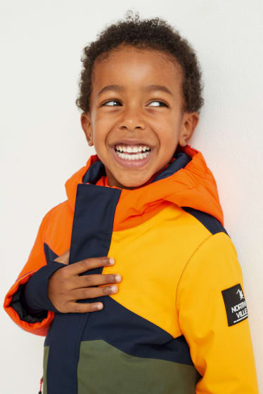 Enfants - Veste de ski à capuche - orange