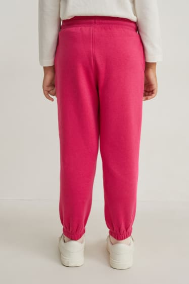 Kinderen: meisjes - Set van 2 - joggingbroek - blauw / fuchsiarood
