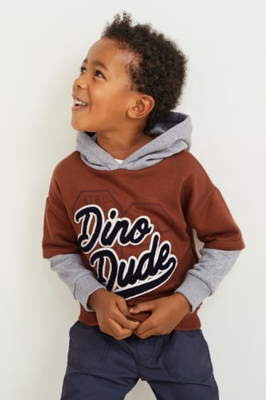 Kinder Buben - Hoodie - 2-in-1-Look - braun