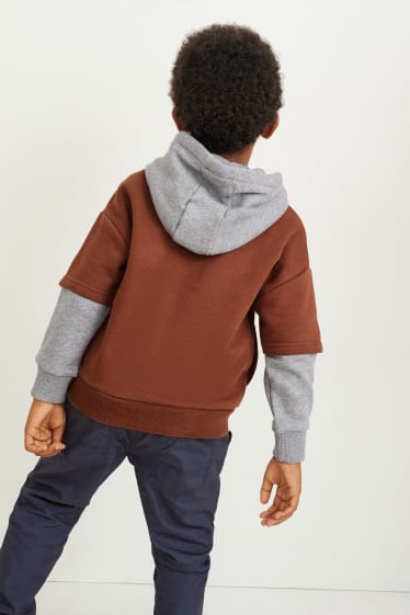 Kinder Buben - Hoodie - 2-in-1-Look - braun