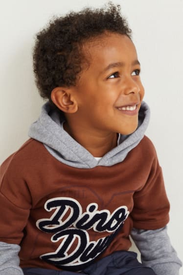 Kinder Buben - Hoodie - 2-in-1-Look - braun