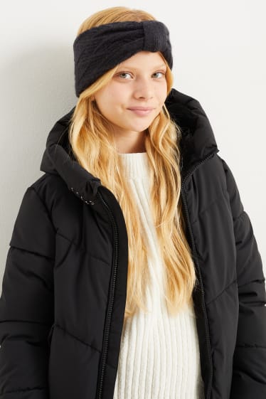 Enfants filles - Bandeau de front en maille - noir