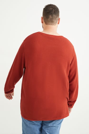 Mężczyźni - Sweter - ciemnopomarańczowy