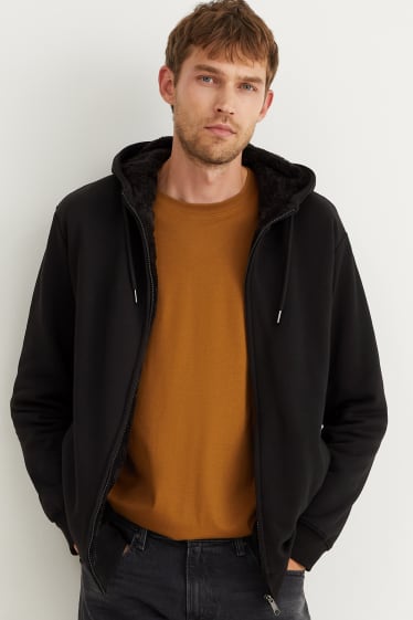 Men - Zip-through hoodie - black