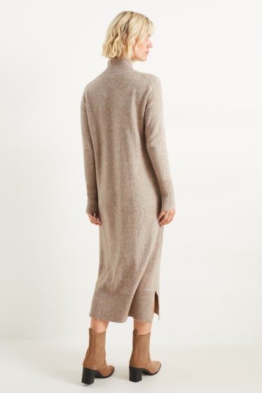 Donna - Vestito in maglia - tortora