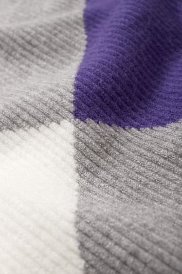 Damen - Pullover - gerippt - violett