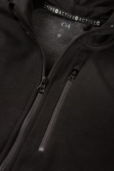 Pánské - Funkční tepláková bunda s kapucí - černá