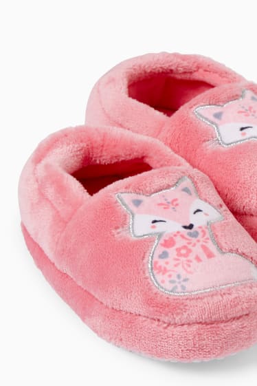 Kinderen - Fleece pantoffels - fuchsiarood