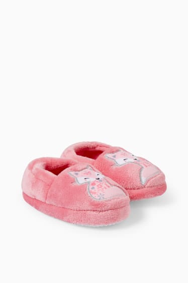 Kinder - Fleece-Hausschuhe - pink