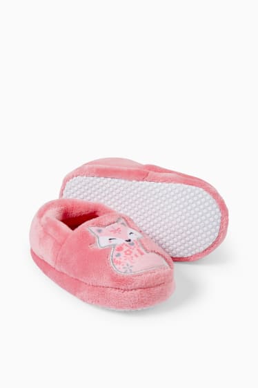 Copii - Papuci de casă din fleece - roz