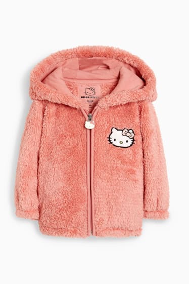 Kinder - Hello-Kitty - Fleece-Jacke mit Kapuze - rosa