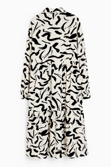 Femmes - Robe-chemisier en viscose - à motif - blanc crème