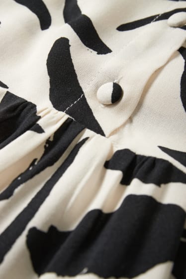 Dames - Blousejurk van viscose - met patroon - crème wit